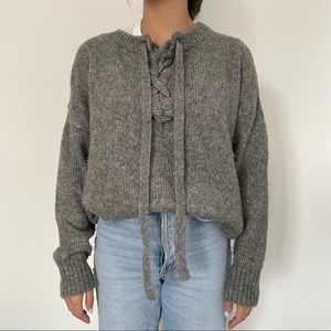 Zara cozy grey knit sweater